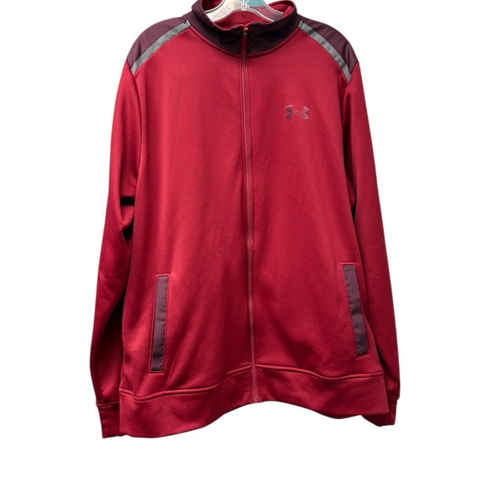 Under Armour Full Zip Red Cold Gear Jacket Size XLT